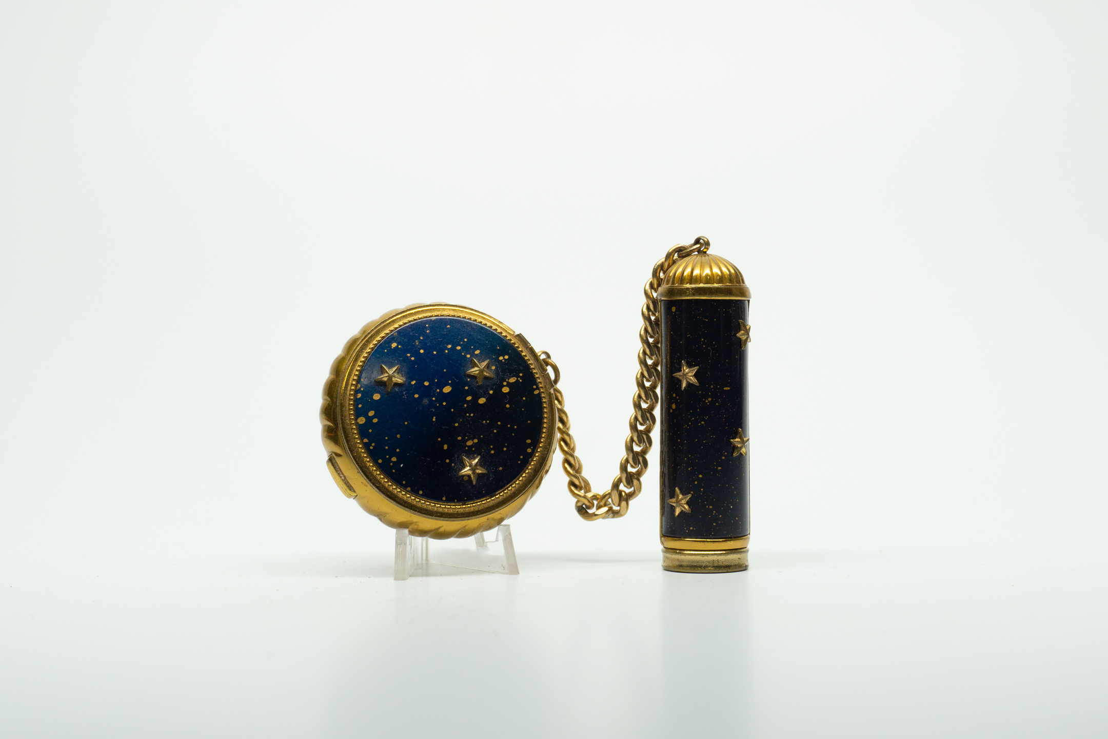 Kigu Flying Saucer Compact with Lipstick Chain